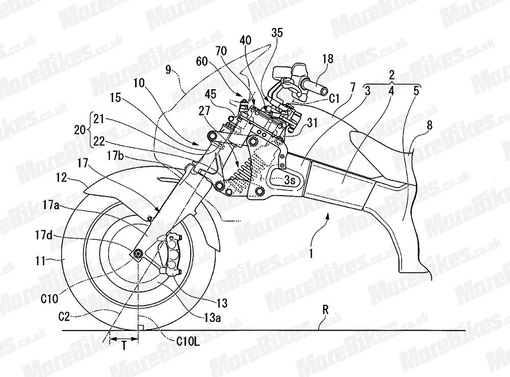 Honda – Πατέντες για cruiser με Hossack μπροστινό και υποβοήθηση στο τιμόνι;