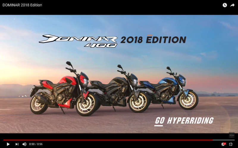 Bajaj Dominar 400 2018: Τα νέα χρώματα - Video