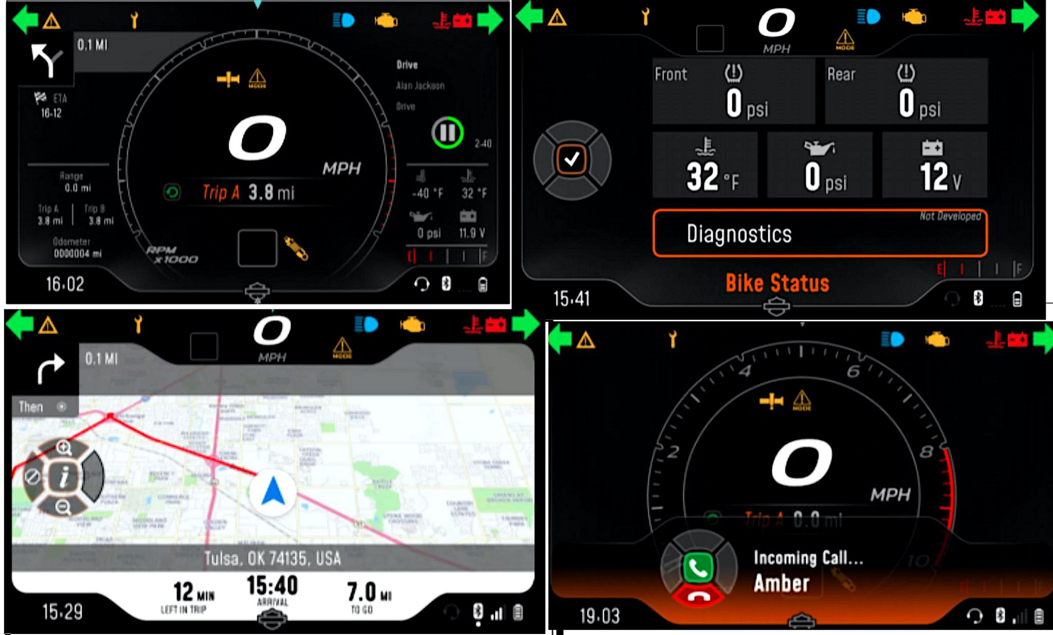 Instrument screen examples