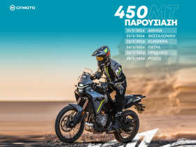 CFMOTO 450MT - Οι πόλεις στις οποίες θα παρουσιαστεί