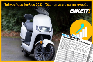 Ταξινομήσεις Ιουλίου 2023, ηλεκτρικά δίκυκλα - Όλα τα μοντέλα της αγοράς