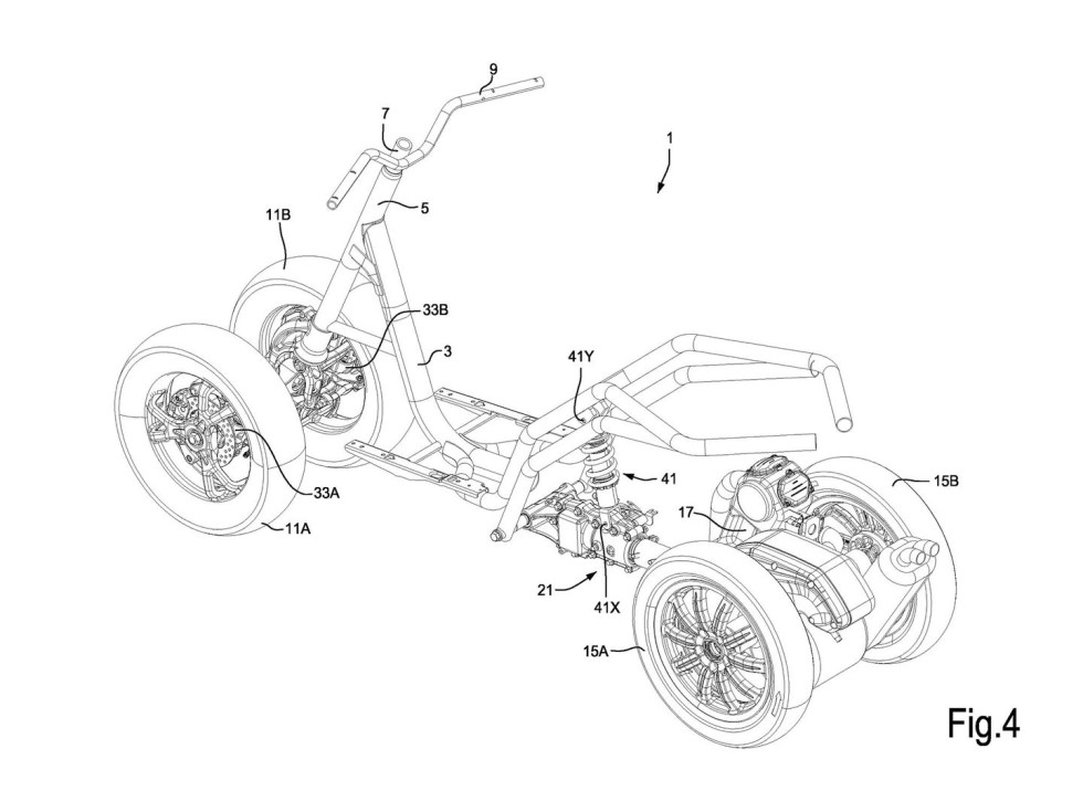 Piaggio – Πατέντα για τετράτροχο σκούτερ