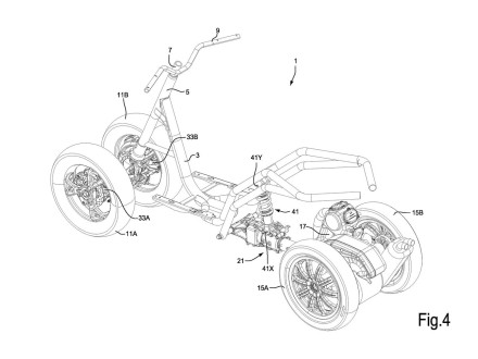 Piaggio – Πατέντα για τετράτροχο σκούτερ