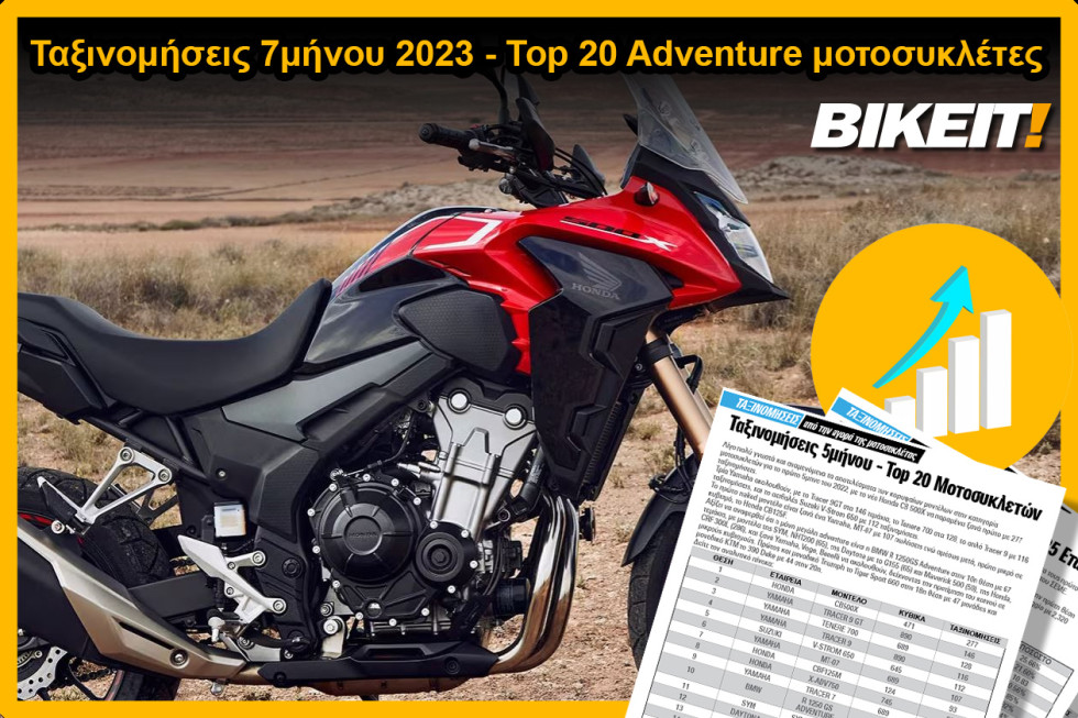 Ταξινομήσεις 7μήνου 2023, Adventure μοτοσυκλέτες - Top 20 μοντέλων