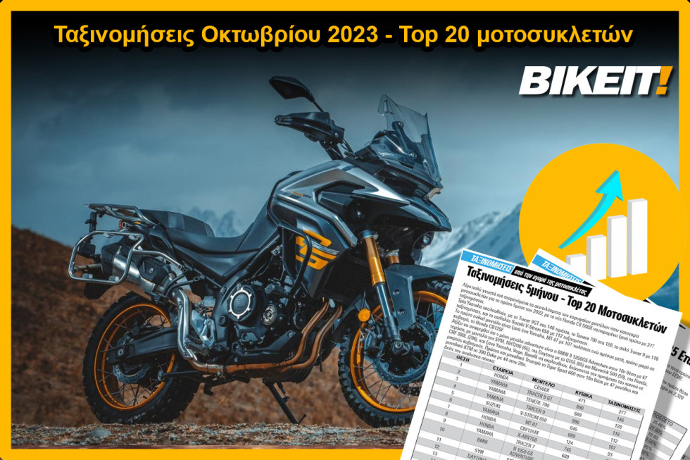 Ταξινομήσεις Οκτωβρίου 2023, μοτοσυκλέτες – Top 20 μοντέλων