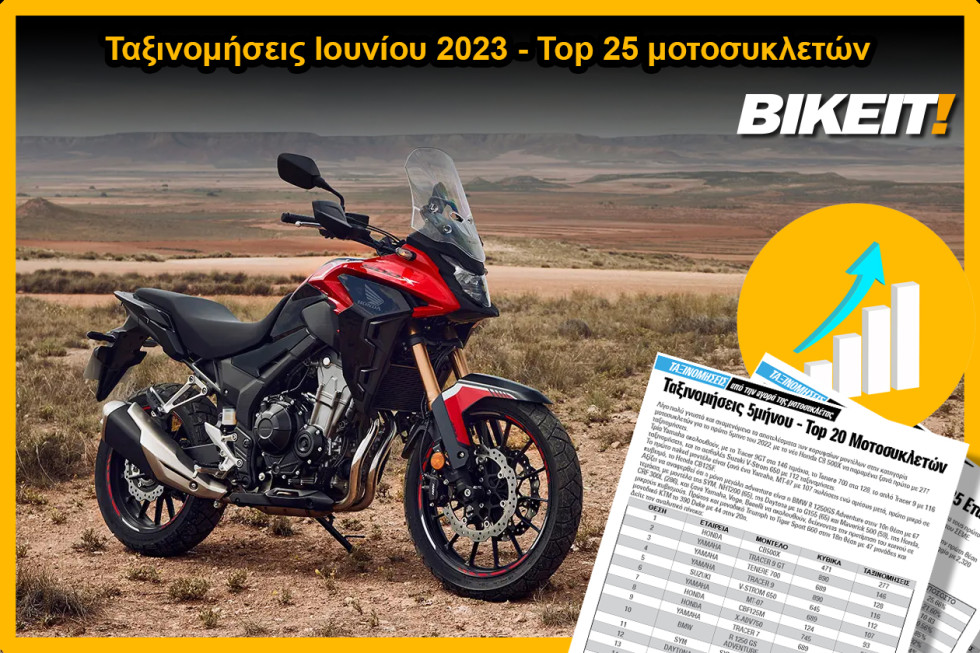 Ταξινομήσεις Ιουνίου 2023, μοτοσυκλέτες - Top 25 μοντέλων