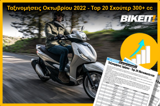 Ταξινομήσεις Οκτωβρίου 2022, Top 20 Σκούτερ 300+ cc