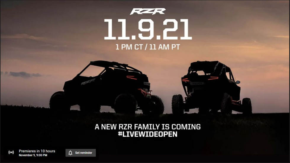 Polaris RZR 2022 – Τα δίλιτρα Side-by-Side παρουσιάζονται στις 9/11