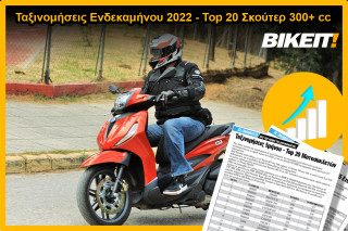 Ταξινομήσεις Ενδεκαμήνου 2022 – Top 20 Σκούτερ 300+ cc