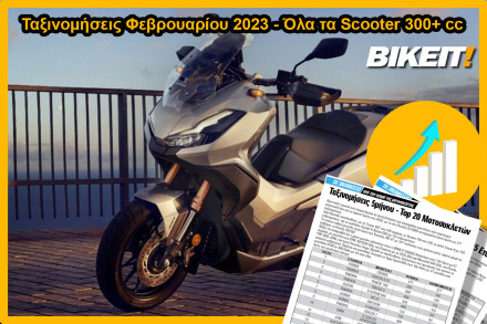 Ταξινομήσεις Φεβρουαρίου - Όλα τα Scooter 300+ κ.εκ.